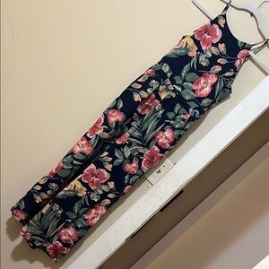 Hollister Blue and Pink Floral Jumpsuit